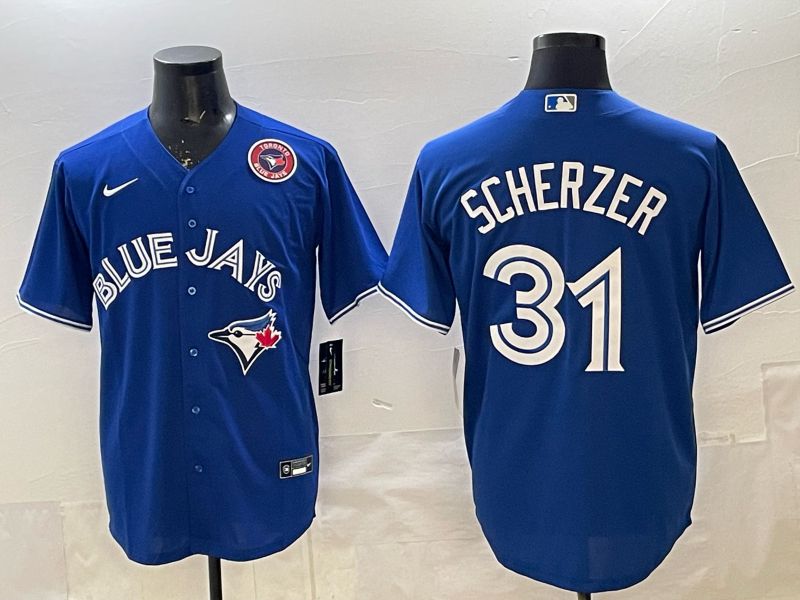 Men 2025 Toronto Blue Jays #31 Scherzer blue Game Nike MLB Jersey style 05->->